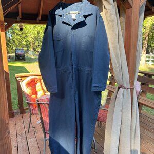Roebucks Coverall Mens Navy Blue Workwear Zip Boiler Suit Pockets
